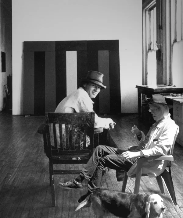 Brice Marden studio with my dog Sophie NY 1973