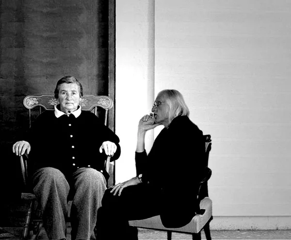 With Agnes Martin Taos New Mexico 1999