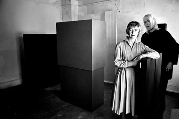 With Anne Truitt in studio, Washington 1962.